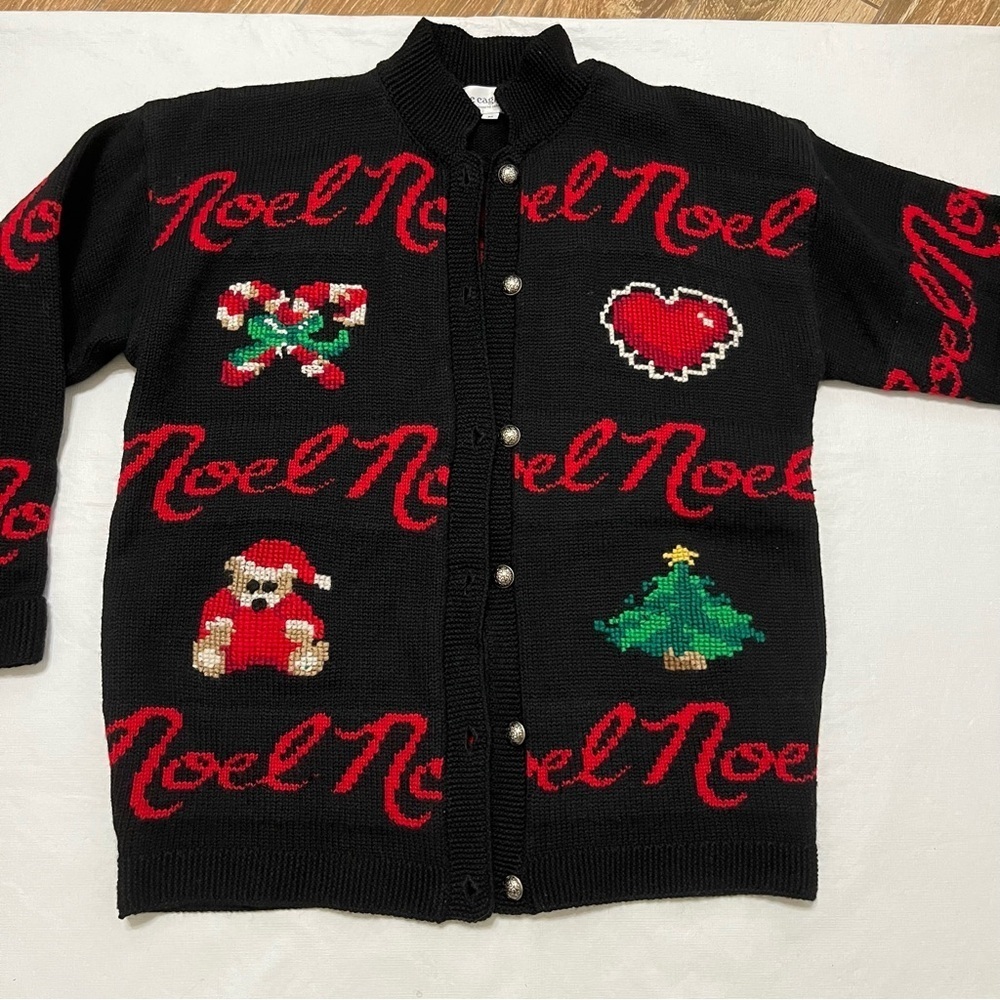 Vintage The Eagle’s Eye Christmas Sweater Noel Cardigan